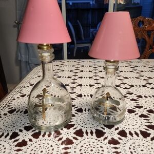 Cognac emty battles  become a candle holder vintage